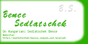 bence sedlatschek business card